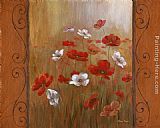 Vivian Flasch Canvas Paintings - Poppies & Morning Glories I